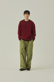 Ringer Round Wool Knit (Red)