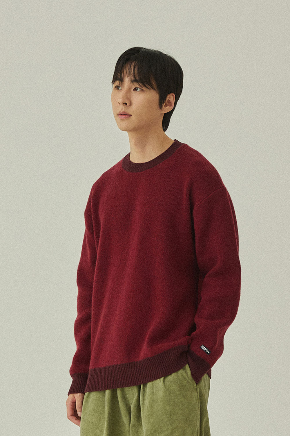 Ringer Round Wool Knit (Red)