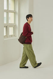 Ringer Round Wool Knit (Red)