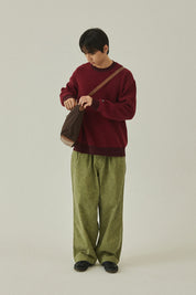 Ringer Round Wool Knit (Red)