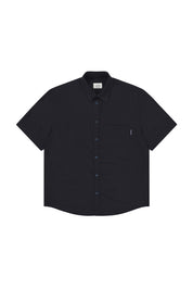 Seersucker Check Half Shirt (Navy)