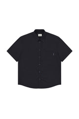 Seersucker Check Half Shirt (Navy)