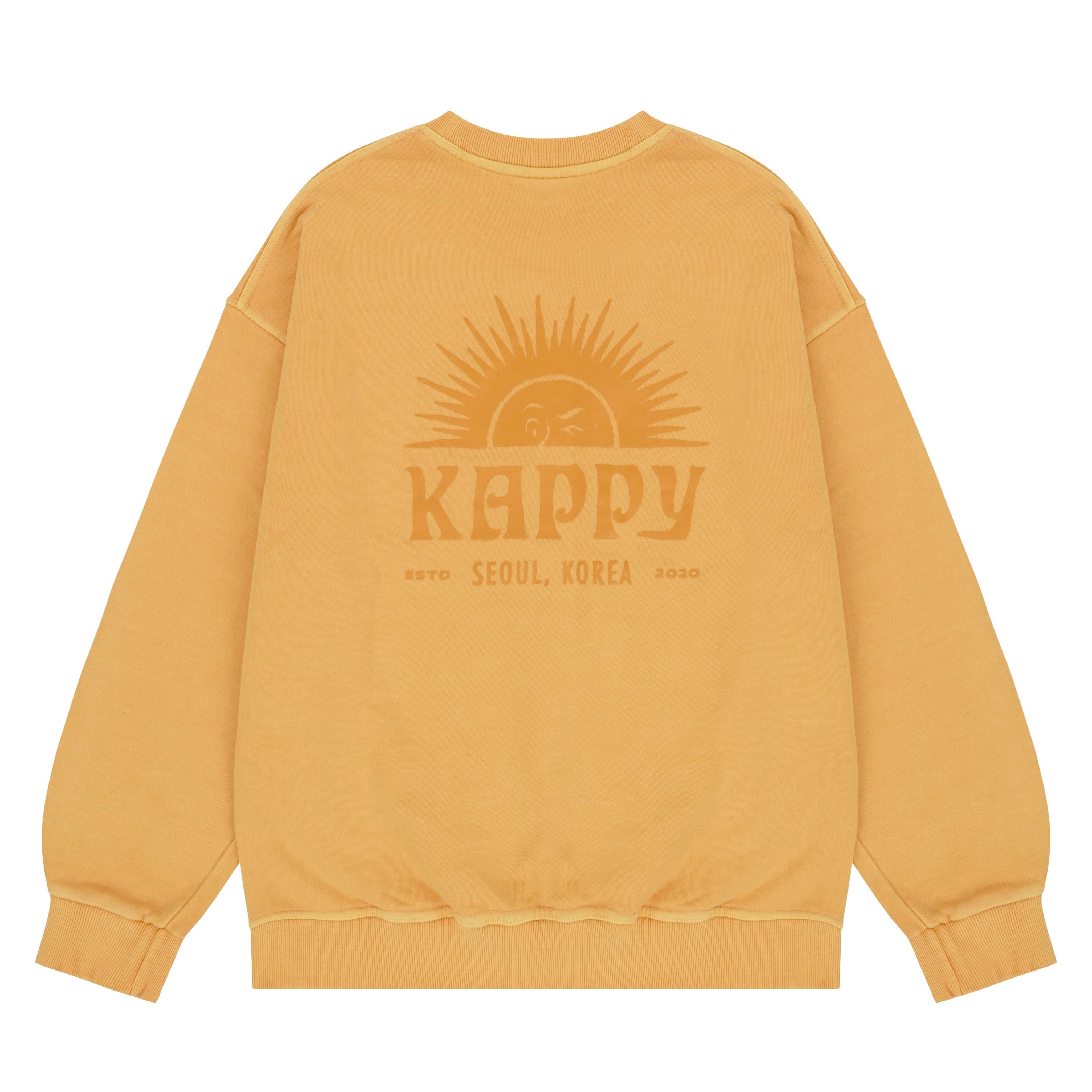 Orange Crew neck sweatshirt on a shite background