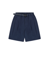 Two Tuck Wide Half Pants (Blue)