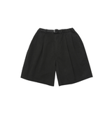 Two Tuck Wide Half Pants (Black)