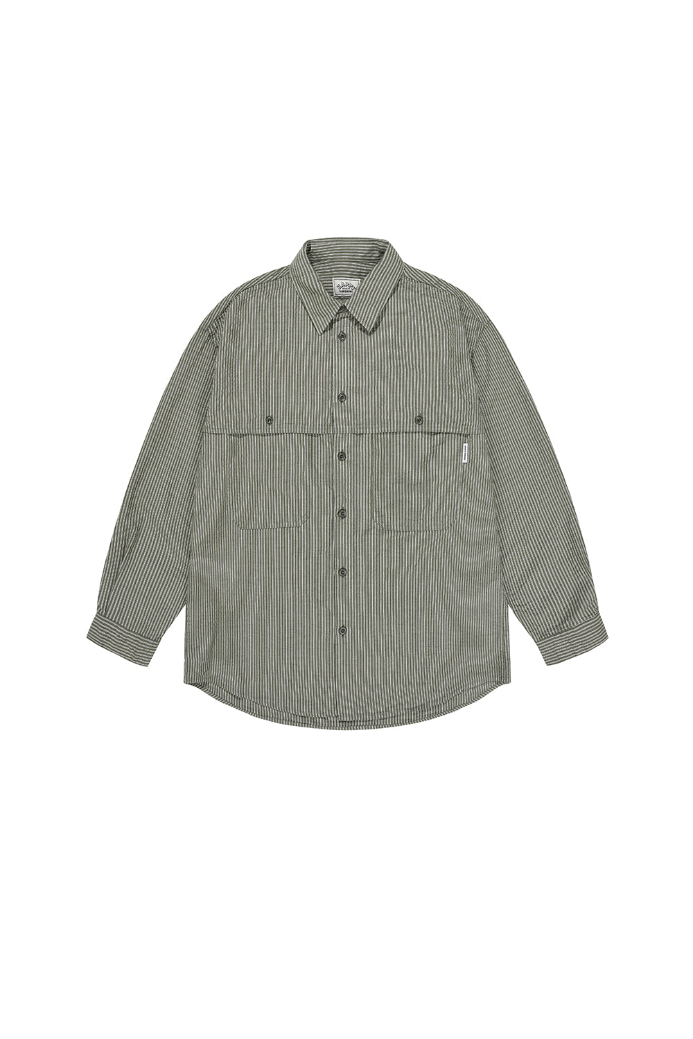 Stripe Pocket Work Shirt (Khaki)