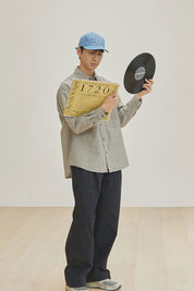 Stripe Pocket Work Shirt (Khaki)