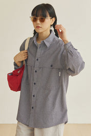 Stripe Pocket Work Shirt (Navy)