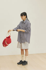 Stripe Pocket Work Shirt (Navy)