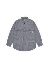 Stripe Pocket Work Shirt (Navy)