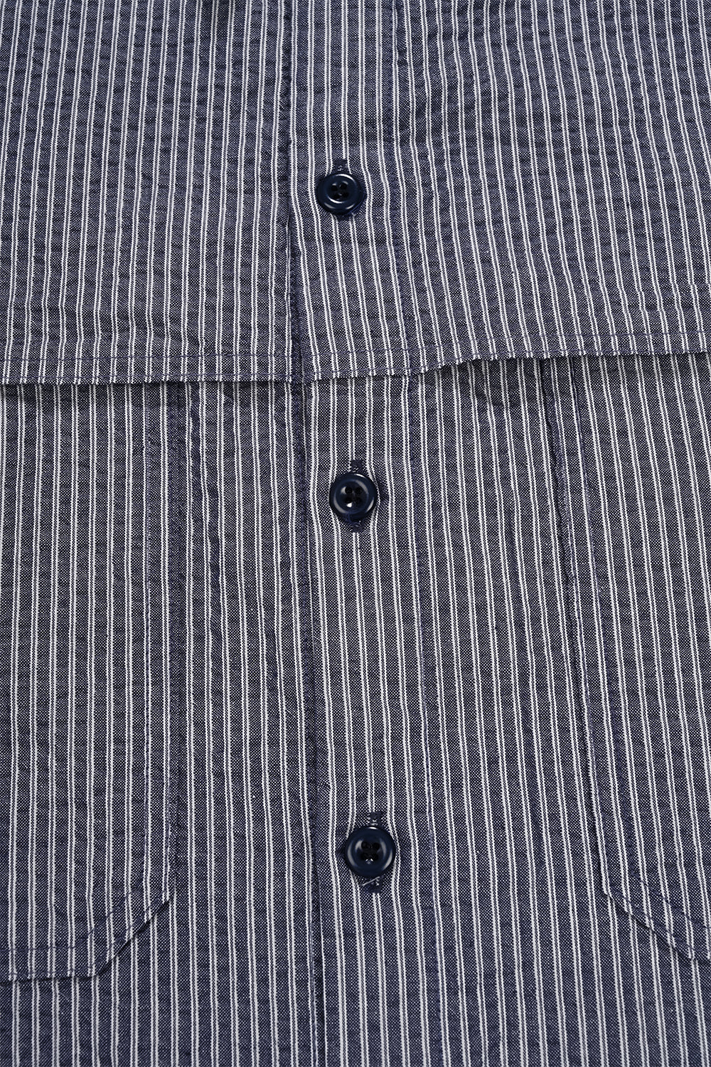 Stripe Pocket Work Shirt (Navy)
