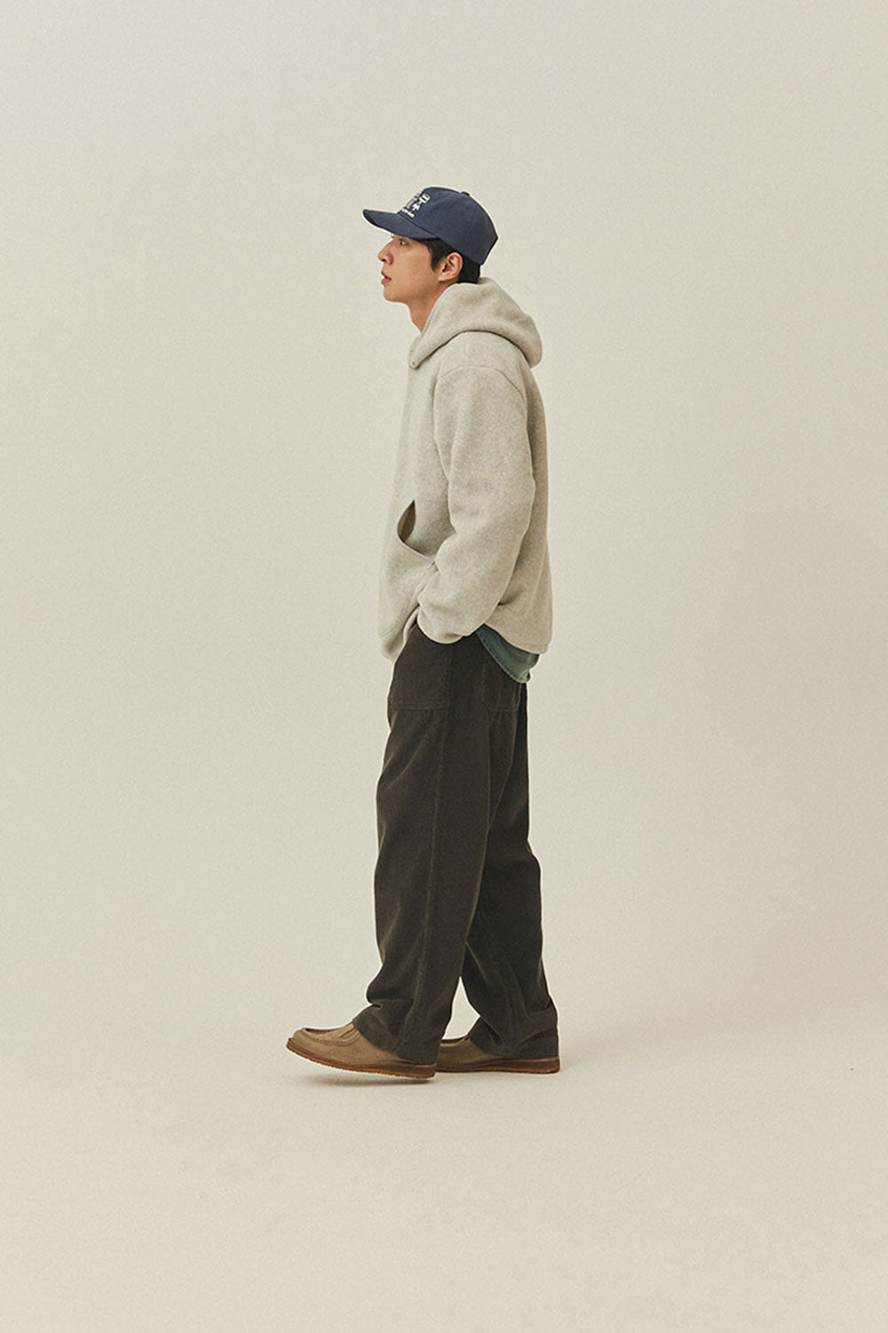 Sunrise Fleece Button Hoodie (Melange White)