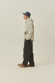 Sunrise Fleece Button Hoodie (Melange White)