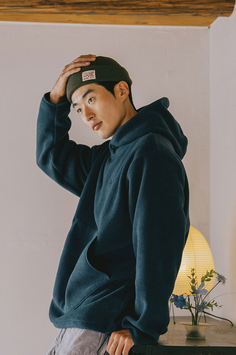 Sunrise Fleece Button Hoodie (Navy)