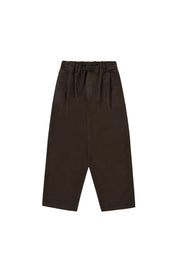 Two Tuck Wide Denim Pants (Brown)