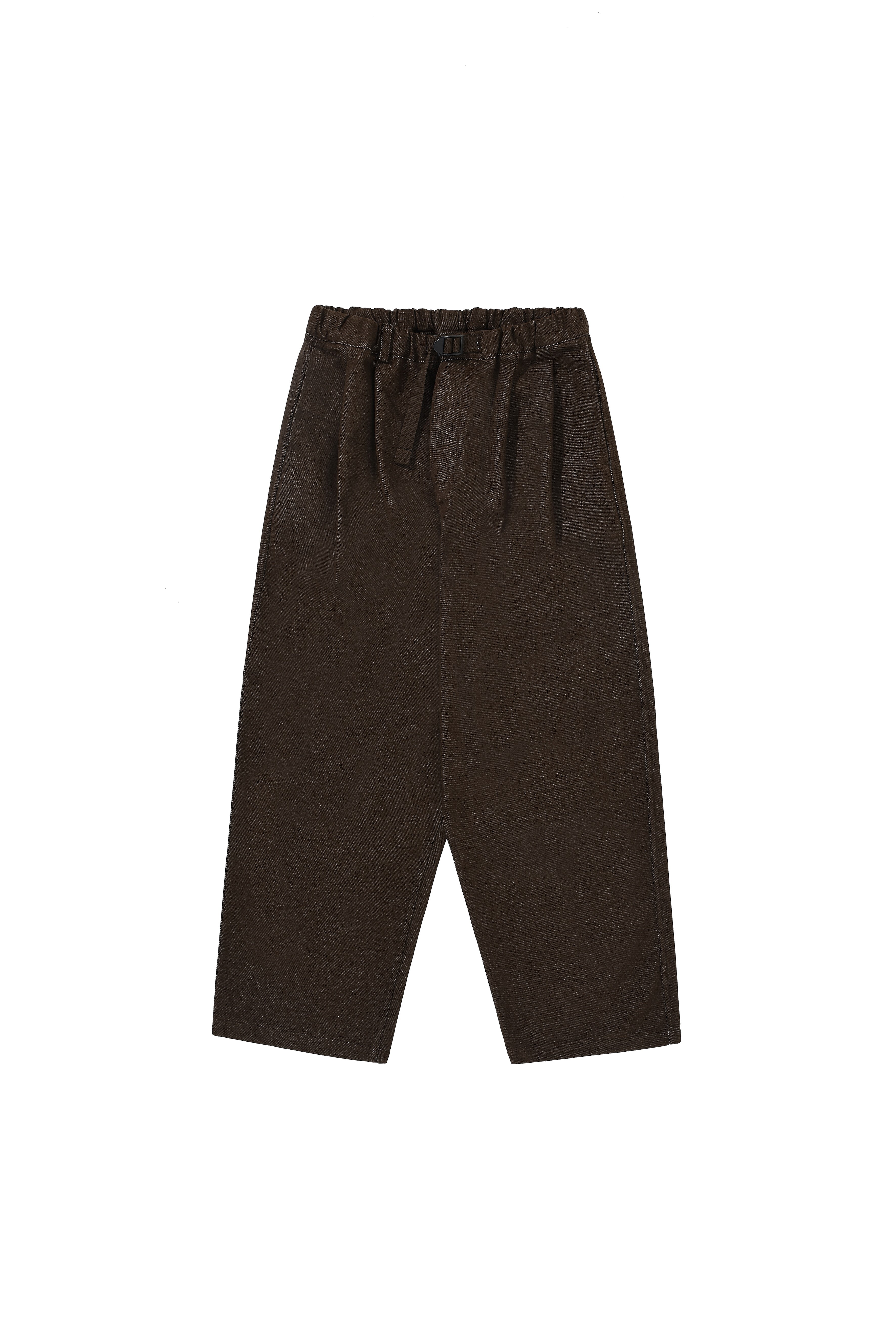 Two Tuck Wide Denim Pants (Brown)