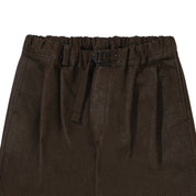 Two Tuck Wide Denim Pants (Brown)