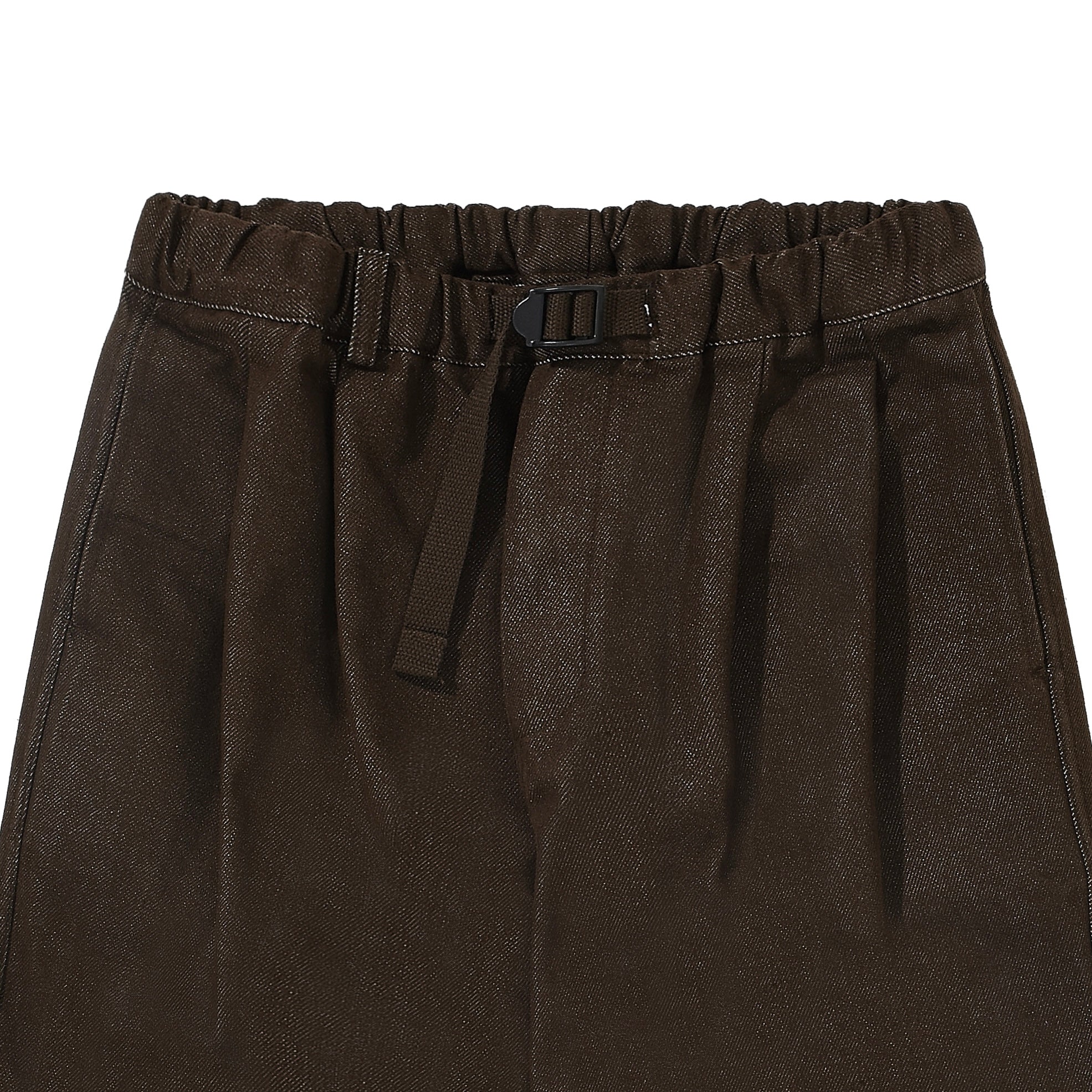 Two Tuck Wide Denim Pants (Brown)