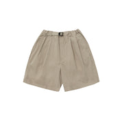 Two Tuck Wide Half Pants (Beige)