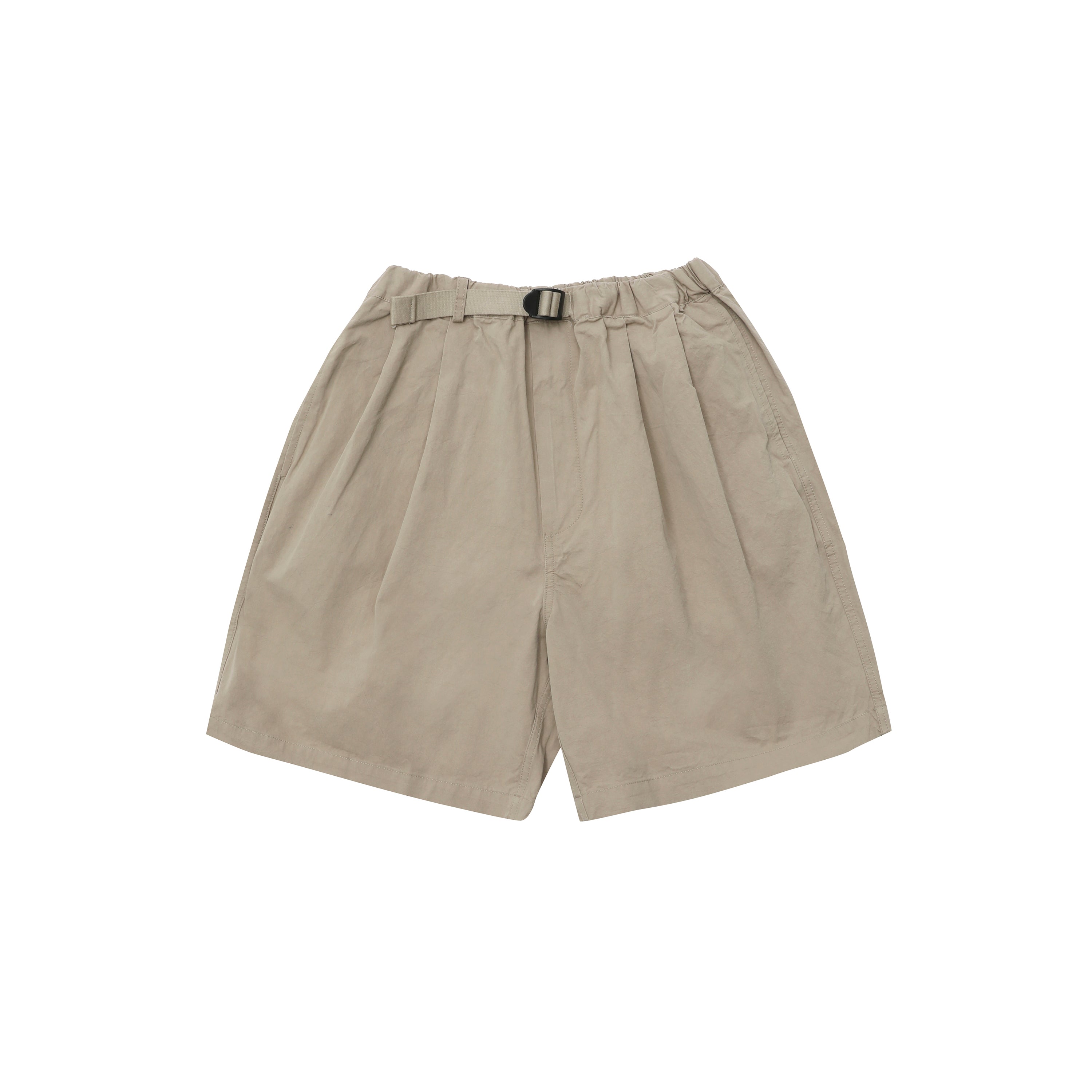 Two Tuck Wide Half Pants (Beige)