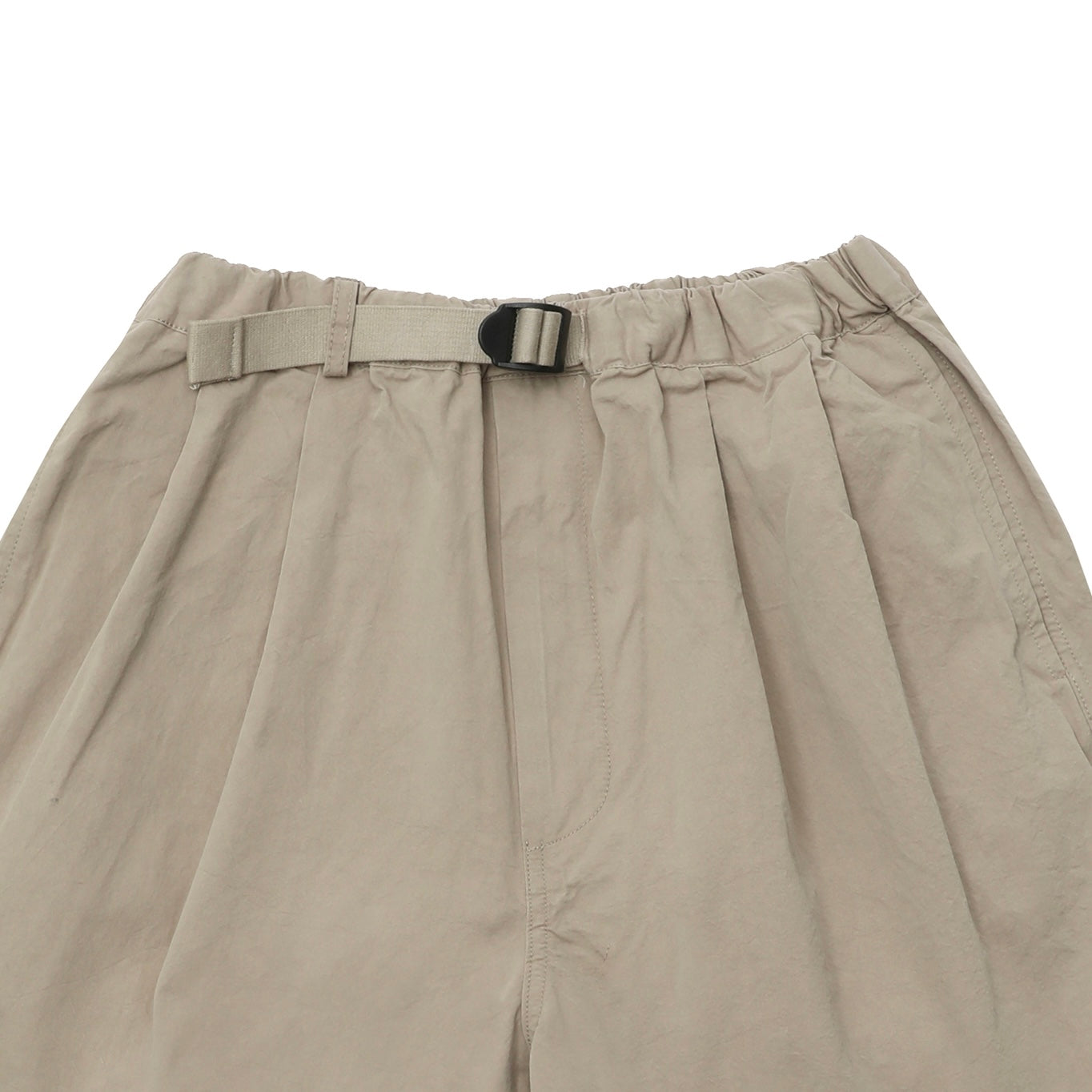 Two Tuck Wide Half Pants (Beige)
