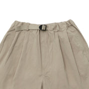 Two Tuck Wide Half Pants (Beige)