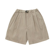 Two Tuck Wide Half Pants (Beige)
