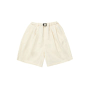 Two Tuck Wide Half Pants (Cream)