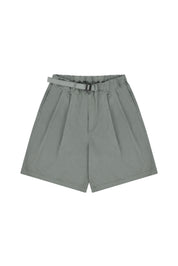 Two Tuck Wide Half Pants (Light Grey)