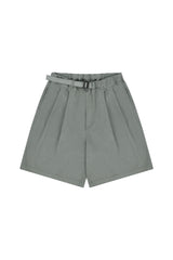 Two Tuck Wide Half Pants (Light Grey)