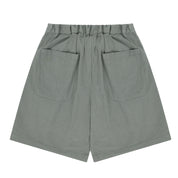 Two Tuck Wide Half Pants (Light Grey)