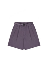 Two Tuck Wide Half Pants (Purple)