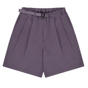 Purple shorts with a belt on a white background