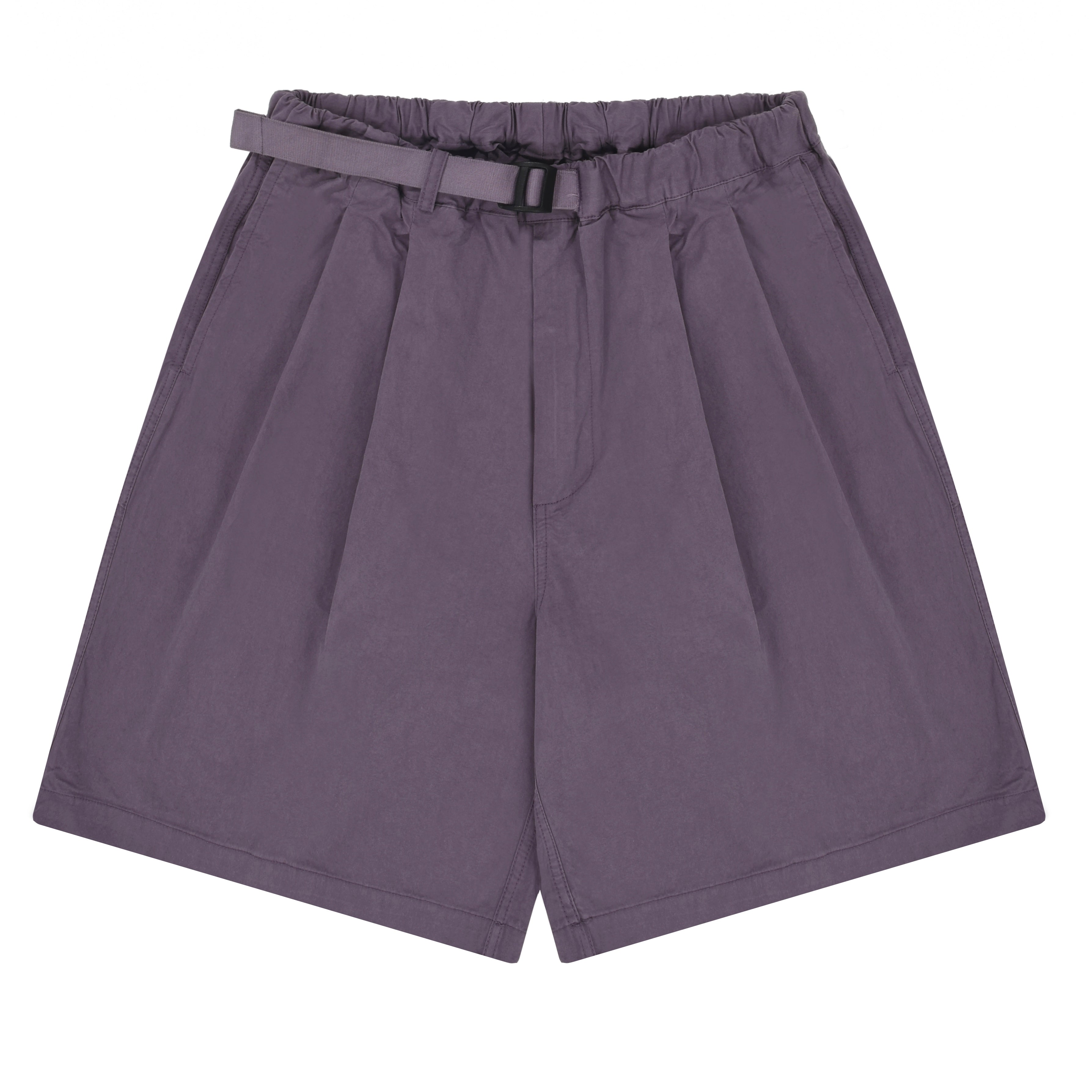 Purple shorts with a belt on a white background