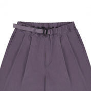 Purple short pants  with a belt on a white background