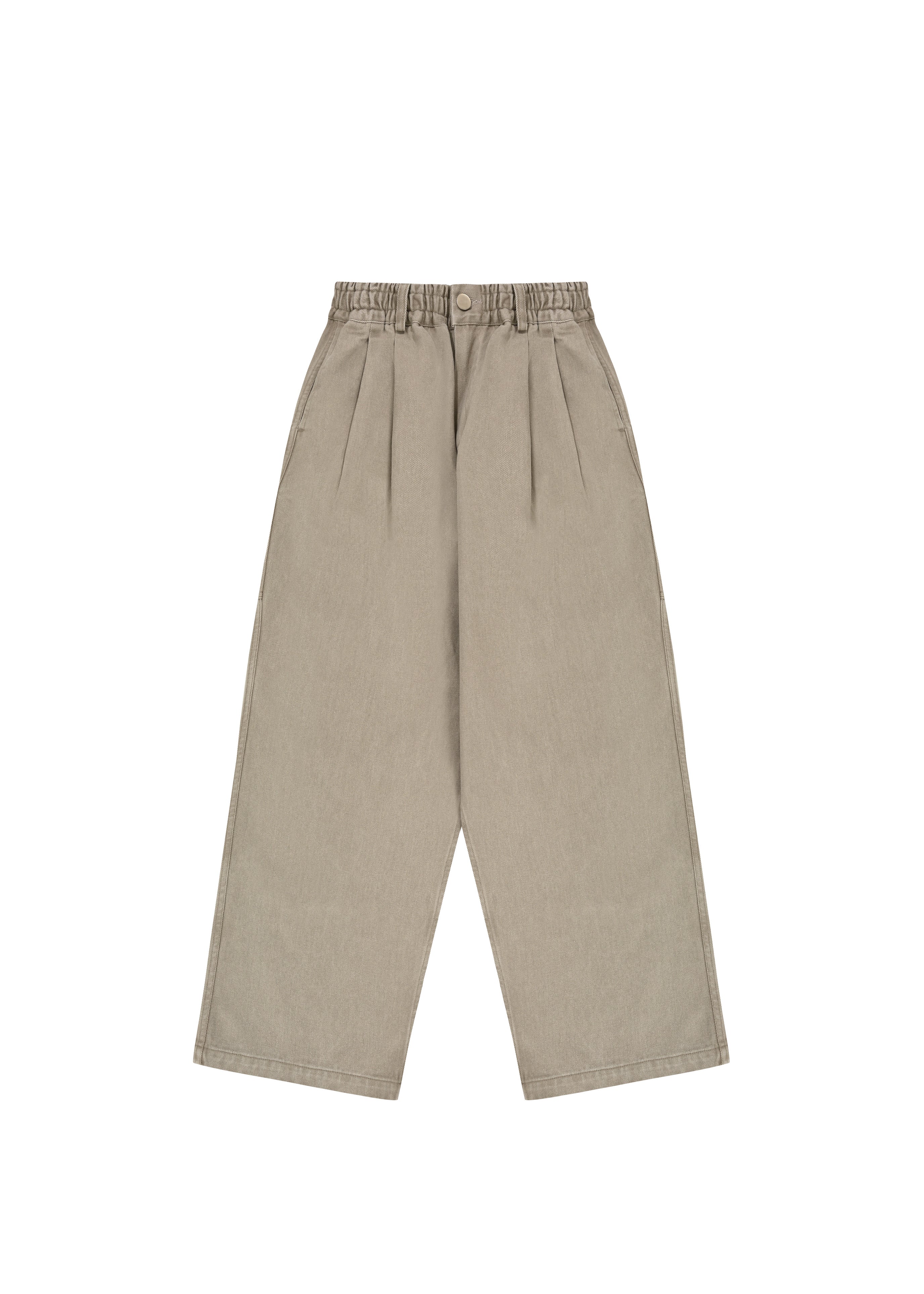 Beige wide-leg pants on a white background