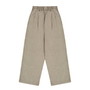 Beige wide-leg pants on a white background