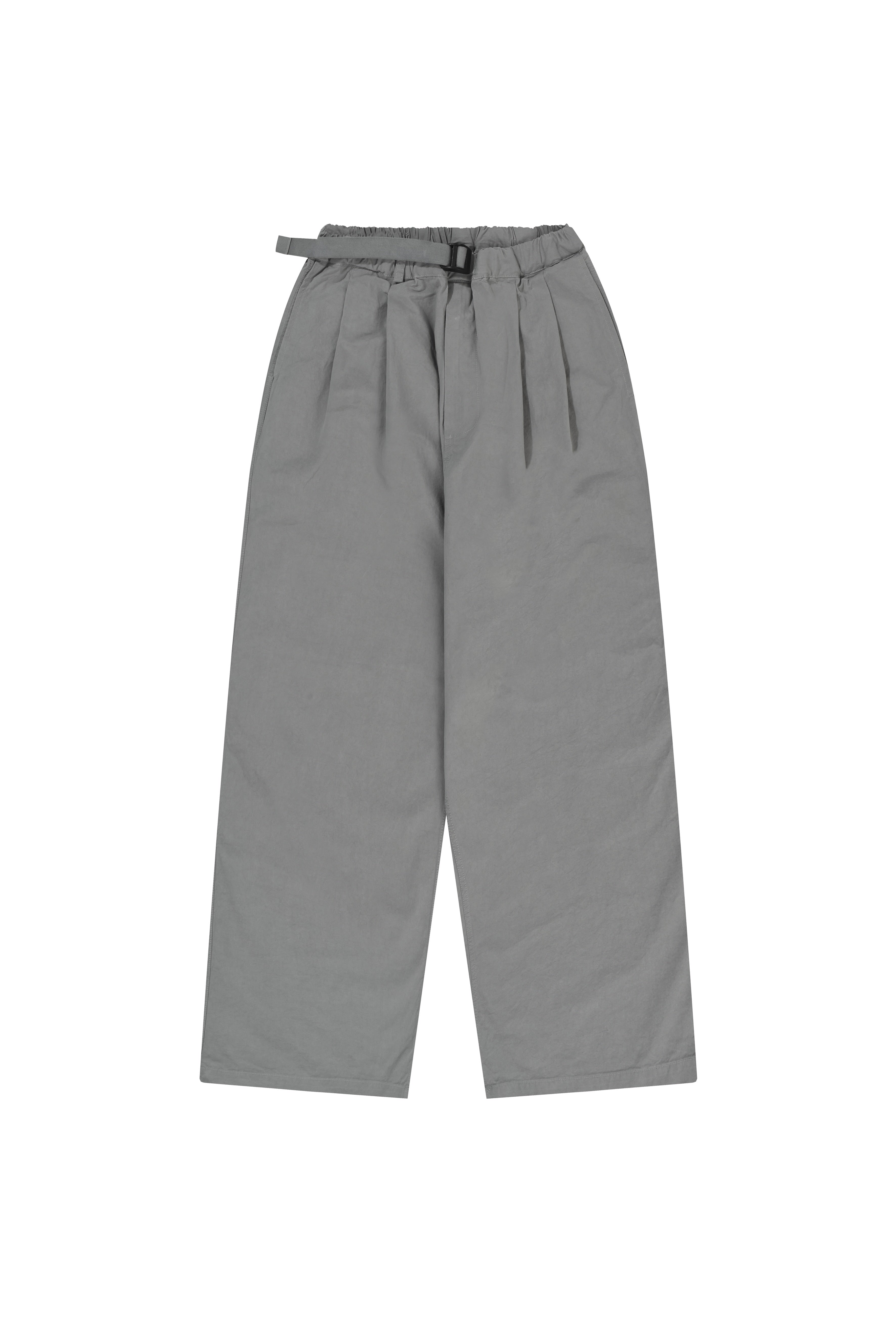 Two Tuck Wide Pants (Light Grey)
