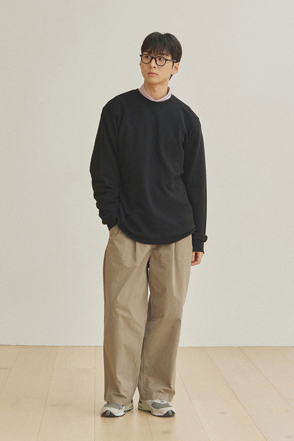 Two Tuck Wide CN Pants (Beige)