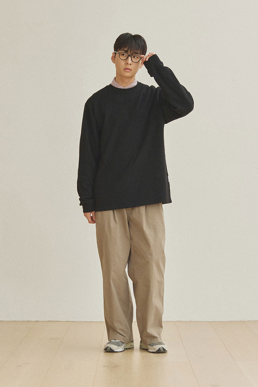 Two Tuck Wide CN Pants (Beige)