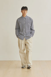 Two Tuck Wide CN Pants (Cream)