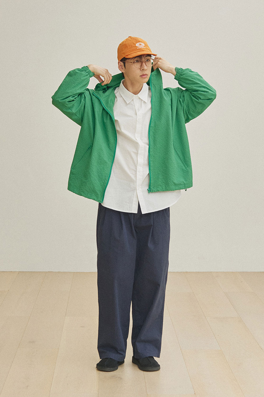 Two Tuck Wide CN Pants (Navy)