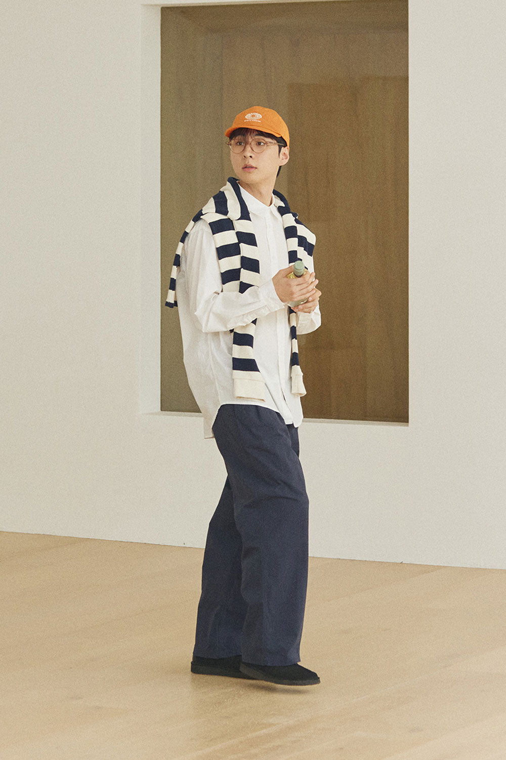 Two Tuck Wide CN Pants (Navy)