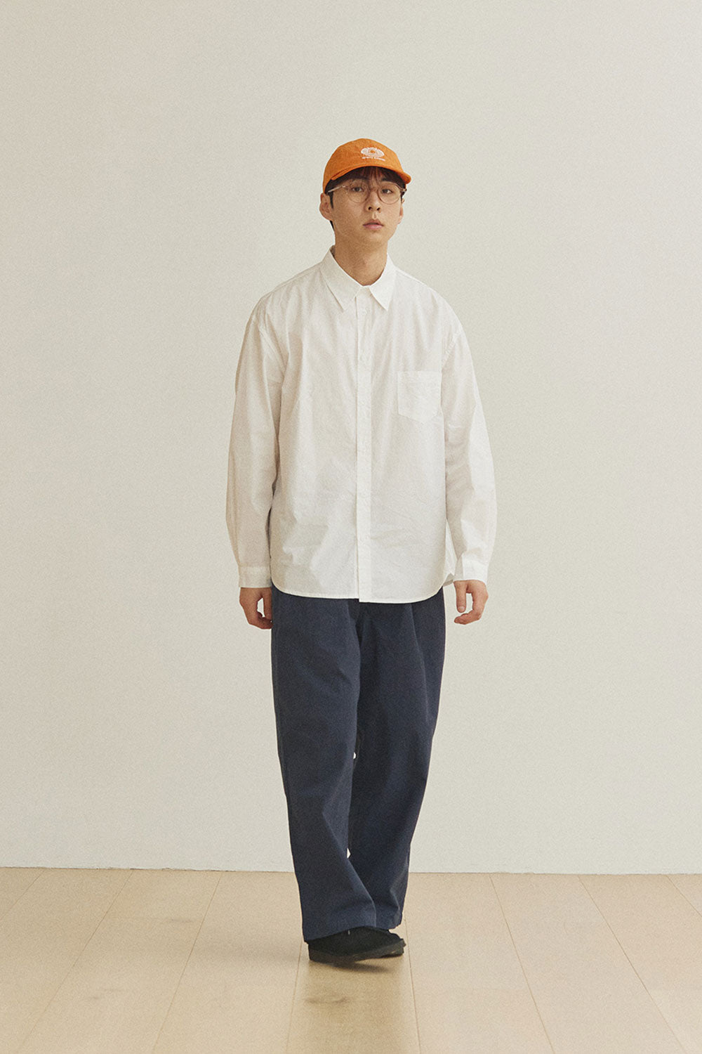 Two Tuck Wide CN Pants (Navy)