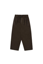 Two Tuck Wide Denim Pants (Brown)