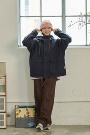 Two Tuck Wide Denim Pants (Brown)