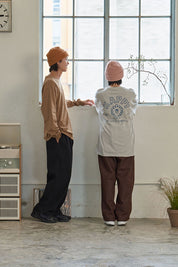 Two Tuck Wide Denim Pants (Brown)
