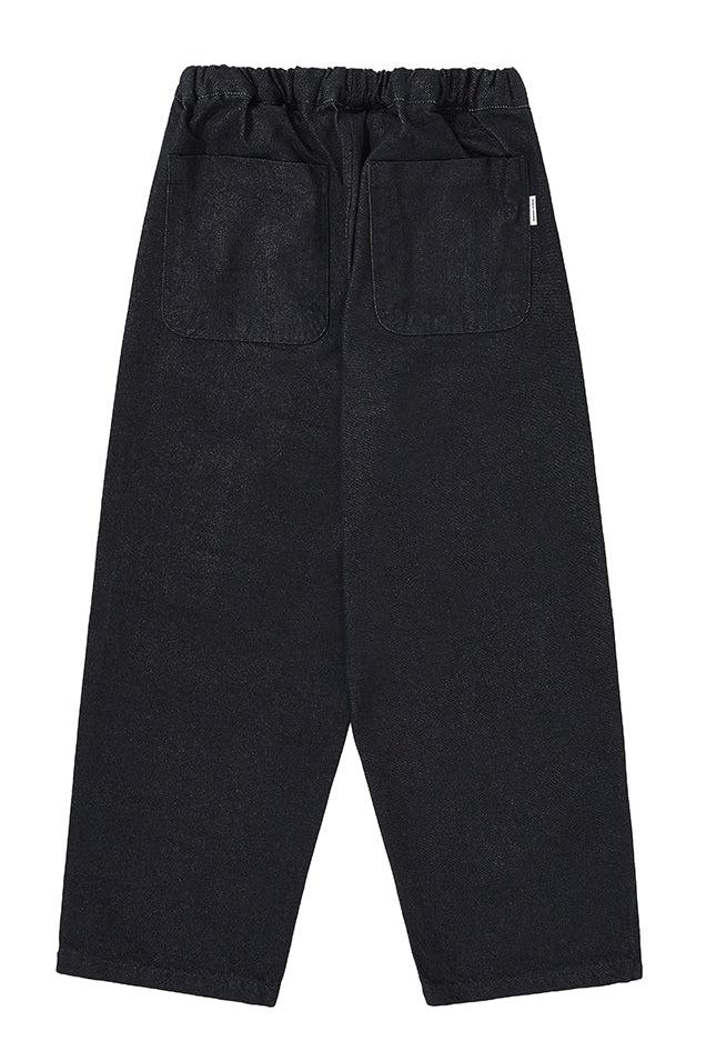 Two Tuck Wide Denim Pants (Deep Indigo)