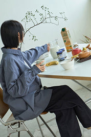 Two Tuck Wide Denim Pants (Deep Indigo)