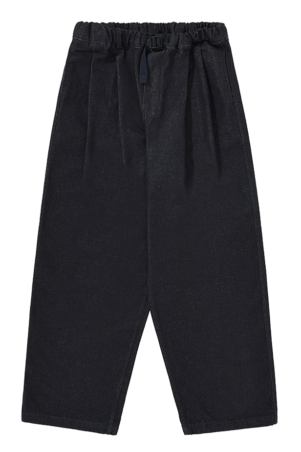 Two Tuck Wide Denim Pants (Deep Indigo)